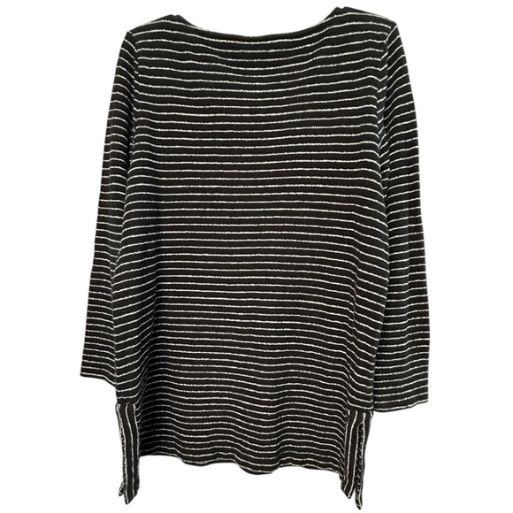 J. Jill Black and White Striped textured sweater tunic - Picture 4 of 7
